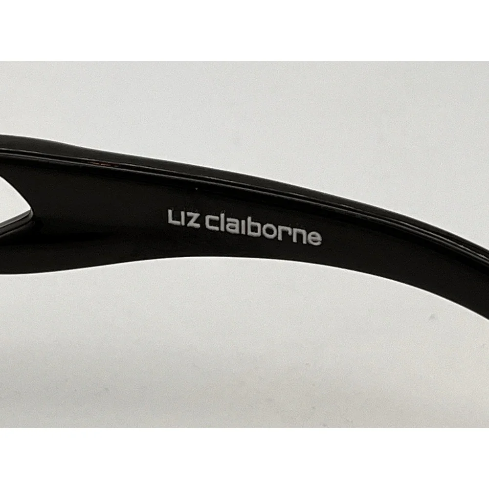 LIZ CLAIBORNE  Ladies Sunglasses Black with Chain Link Sides 80381 Y2K